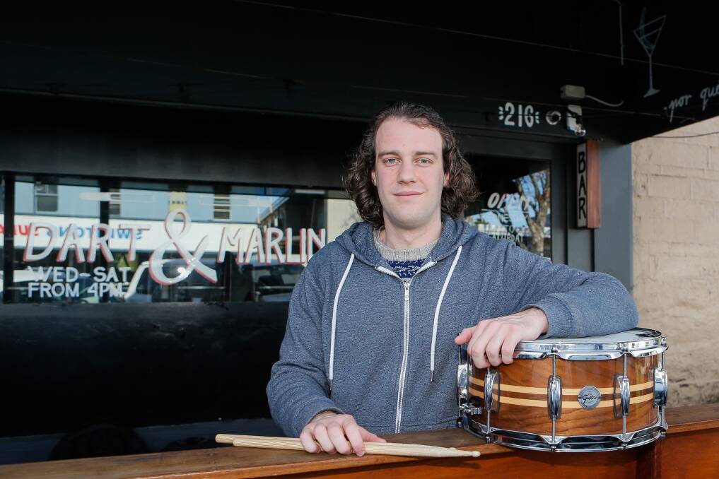 Indigo Children drummer Tim Bayne is keen to perform at The Dart and Marlin as part of Warrnambool Live after years of cancelled gigs. Picture by Anthony Brady