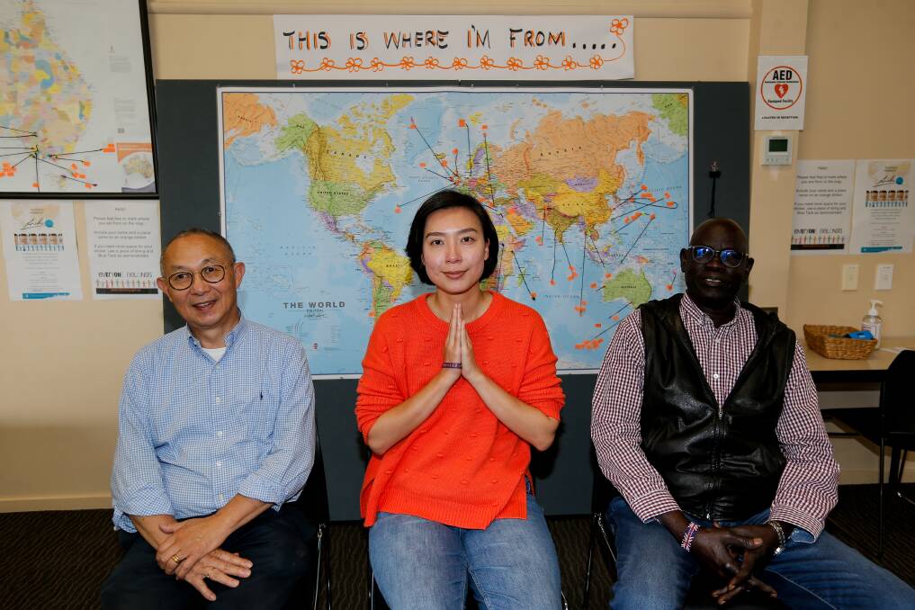CHANGING FACES: Warrnambool residents Perry Cho (Malaysia), Otha Akoch (South Sudan) and Wei-Lin Mai (Taiwan). Picture: Anthony Brady