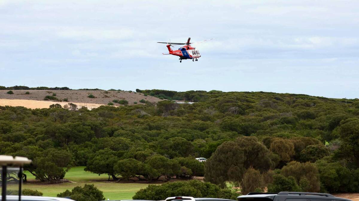 An air ambulance has left an incident at the Warrnambool Golf Club. Picture by Anthony Brady