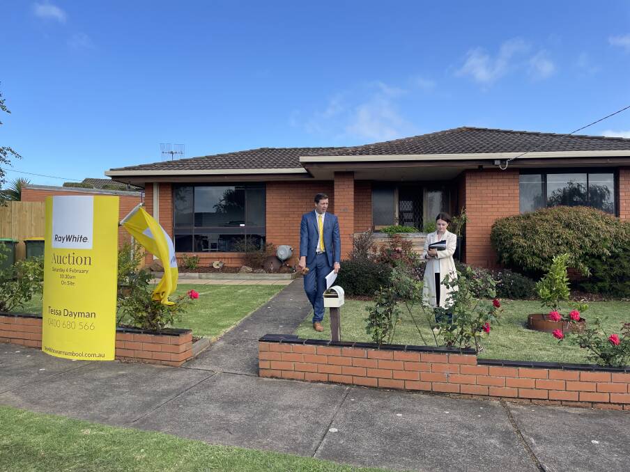 Ray White auctioneer Harry Ponting at the sale of 10 Suzanne Crescent, Warrnambool. 