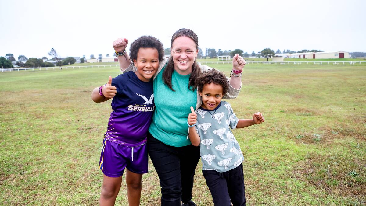 The Bandari Project's Catherine Ryan and her children Kolo and Ikoro Sakate are looking forward to the Magical Summer Festival in Port Fairy. Picture by Anthony Brady