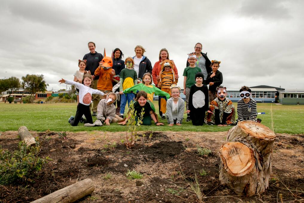 FUN LEARNING: Warrnambool East Primary School students dressed up as endangered and extinct animals today and will participate in activities run by mentors from Zoos Victoria. Picture: Chris Doheny