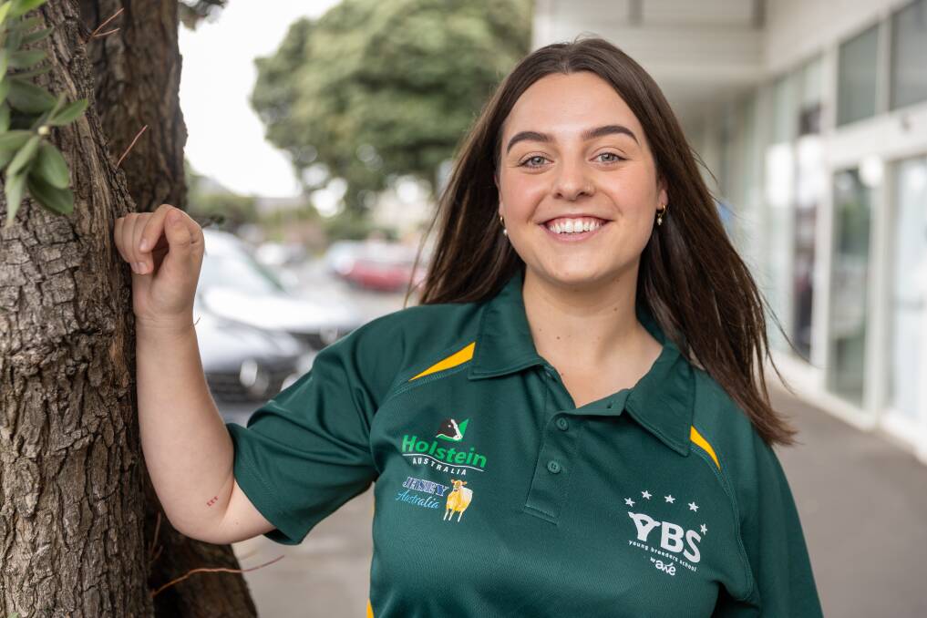 Warrnambool's Kyella McKenna, 22, has been chosen to attend a cow breeder school in Belgium before competing in an international competition. Picture by Eddie Guerrero