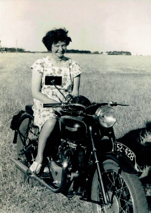 DAREDEVIL: Ms Condon on a friend's motorbike. 
