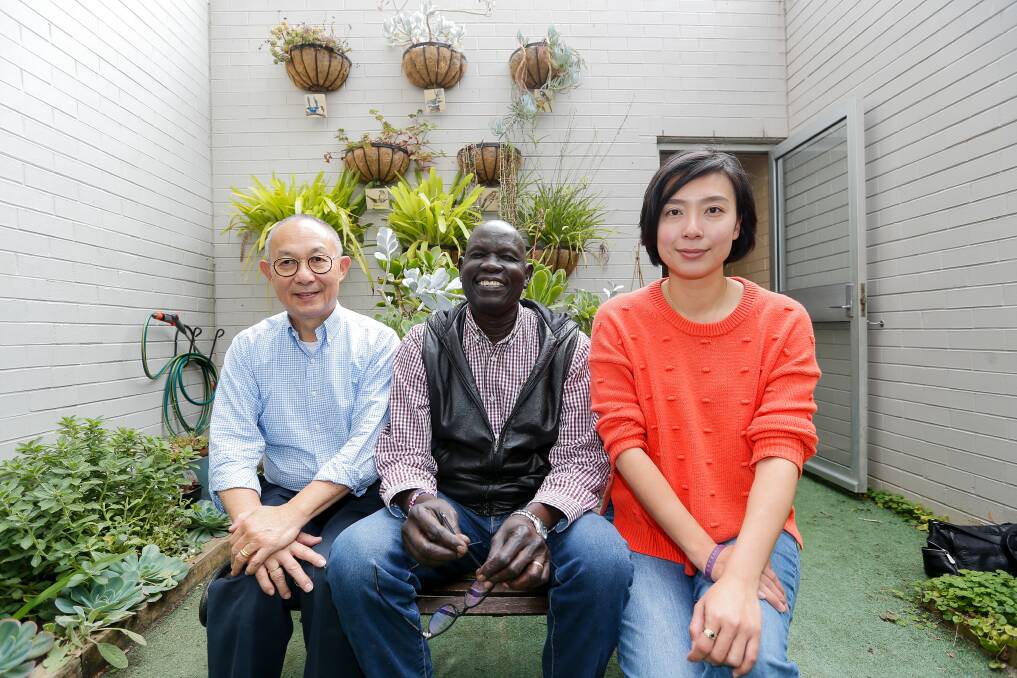 DIVERSITY: Warrnambool residents Perry Cho (Malaysia), Otha Akoch (South Sudan) and Wei-Lin Mai (Taiwan). Picture: Anthony Brady