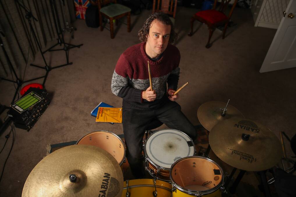OPPORTUNITY: Drum teacher Tim Bayne has been inundated with bookings after many music teachers changed careers during COVID lockdowns. Picture: Morgan Hancock