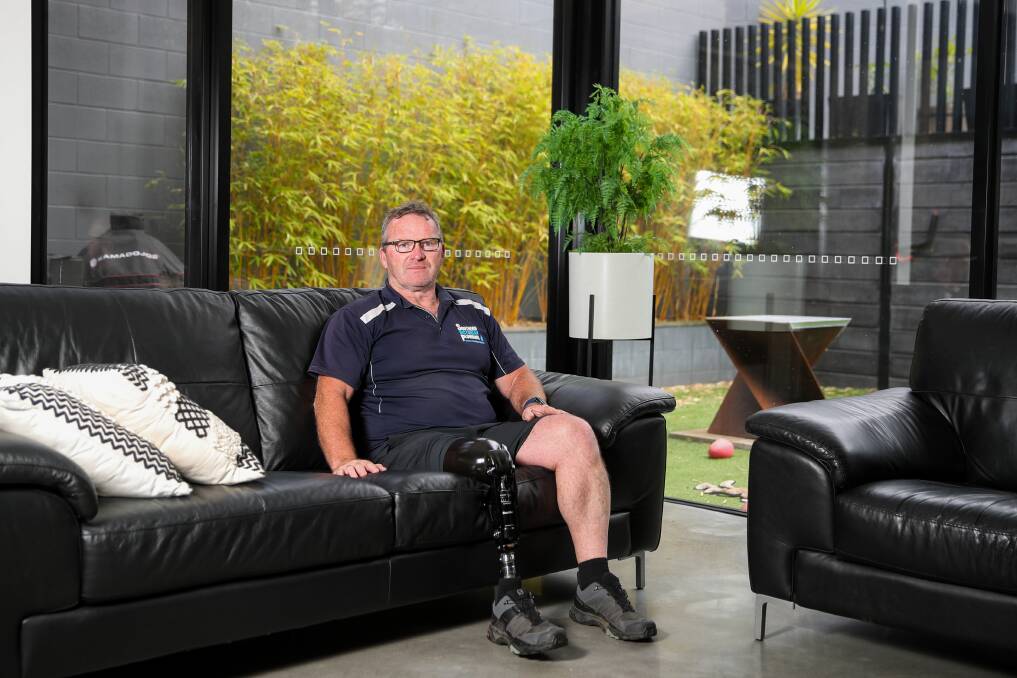 A work-related truck crash resulted in a below-knee amputation for Warrnambool's Darren Smith, forcing the self-employed plumber to find a new way of living and working. He will lead a webinar for WorkSafe in October.