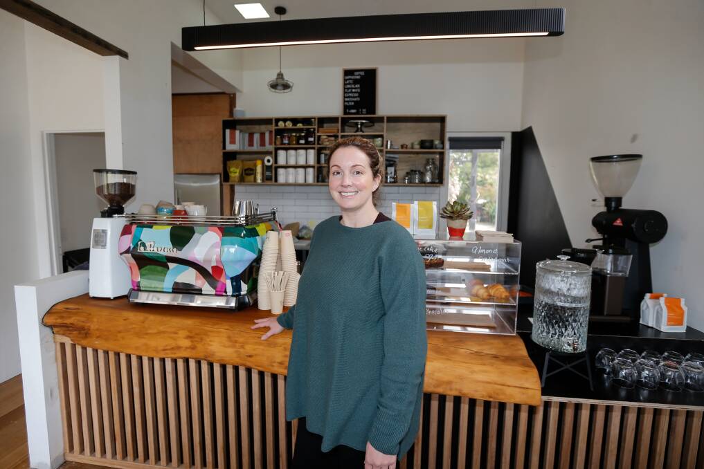 DOORS OPEN: Bonnie Hewett, co-owner of at Koroit's new Tiny Cafe. Picture: Anthony Brady