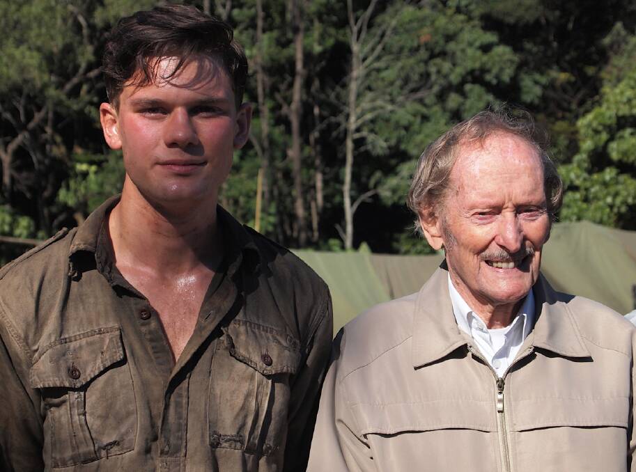 Gordon Jamieson with English actor Jeremy Irvine on the set of the 2013 movie The Railway Man. Picture supplied
