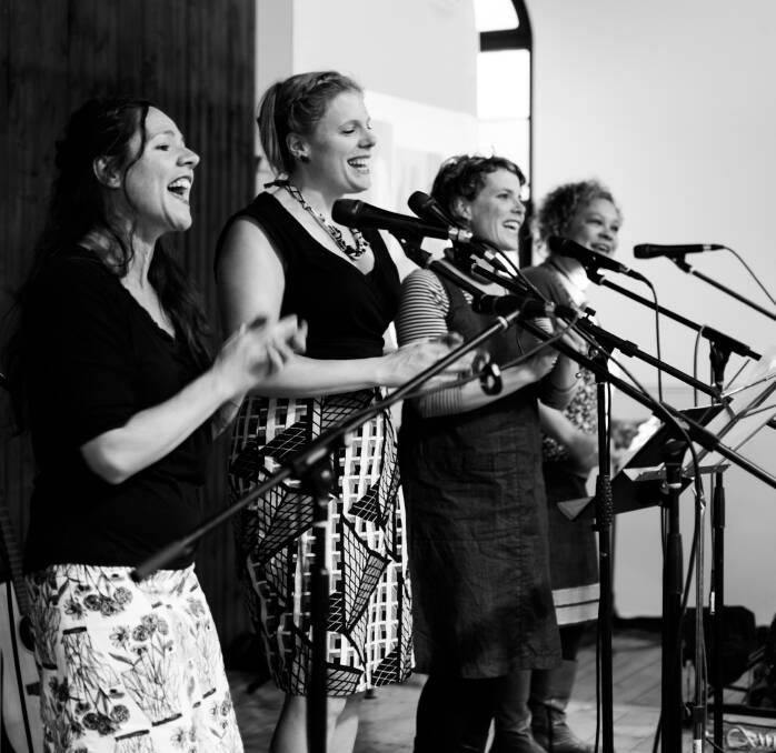 The Songrise quartet, who will teach participants to sing a cappella style features Flip Case, Katie Hull-Brown, Emily Hayes and Nicki Johnson