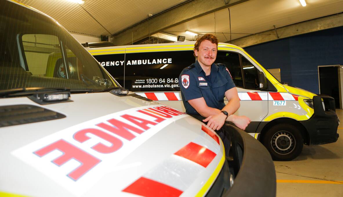 PARAMEDIC: Matthew Catterall is the most recent graduate to start at the Warrnambool branch of Ambulance Victoria. Picture: Anthony Brady