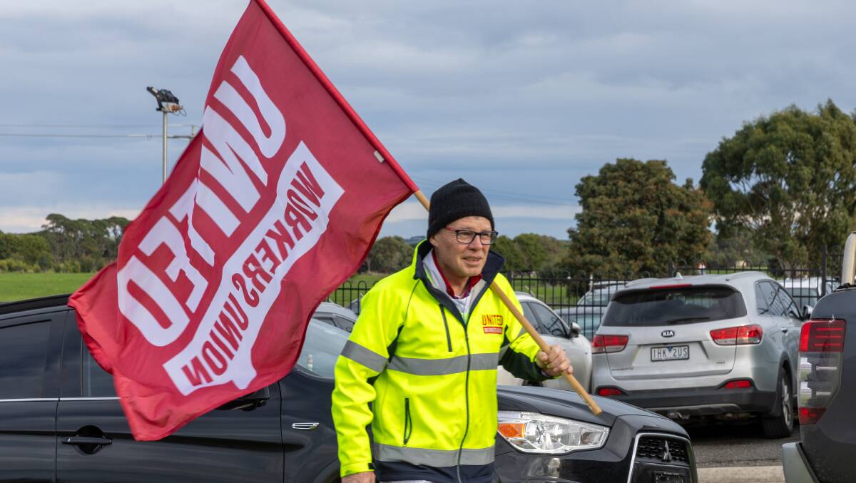 United Workers' Union national member councillor David Clements at the strike. Picture by Eddie Guerrero