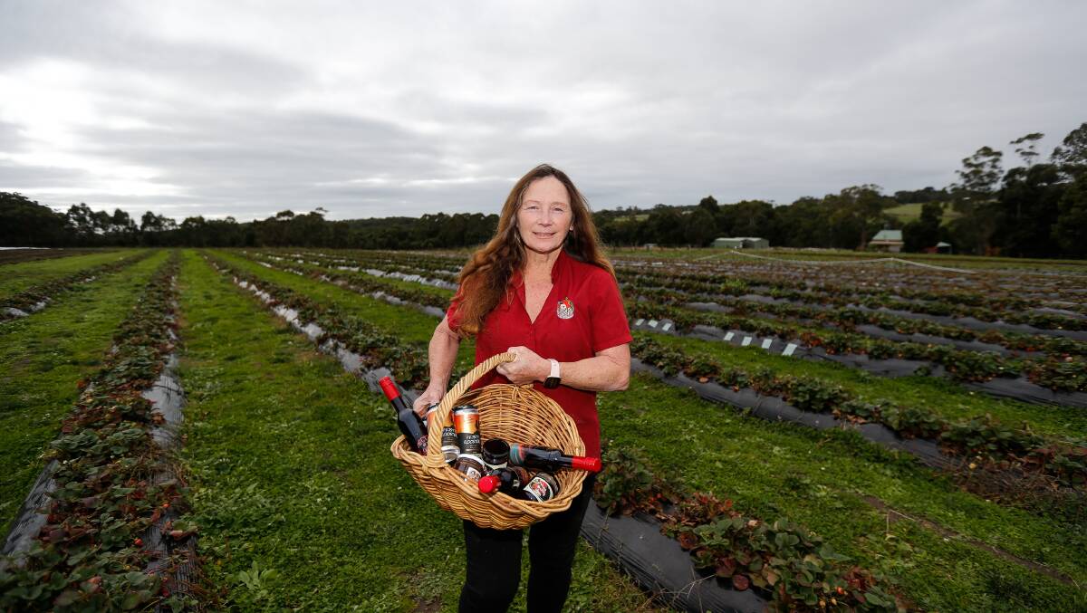 Berry World's Heather Nicholls with some strawberry products. Picture by Anthony Brady.