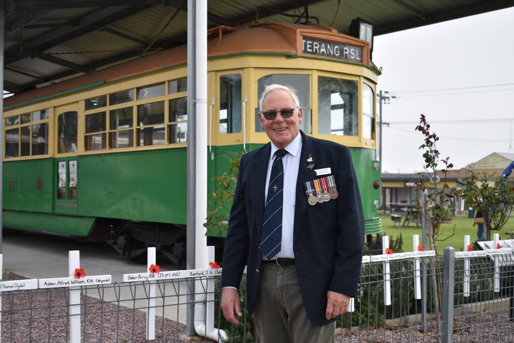 SERVICE: Terang RSL sub-branch president Terry Fidge said he was pleased with the crowd numbers at Terang's Anzac Day dawn service. Picture: Lillian Altman