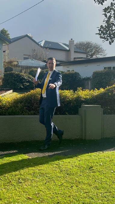 SOLD: Ray White Warrnambool sales executive Harry Ponting auctioning off his first home on Saturday.