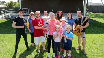 Koroit resident and musician Danielle Stearman (front and centre) with community members who pushed for a New Year's Eve event on the town's village green in 2023. Picture by Anthony Brady