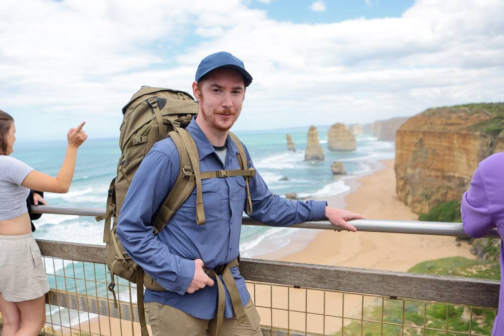 Geelong's Paul Barby walked 100 kilometres to the 12 Apostles to raise money for the south-west's We've Got You foundation. Picture by Anthony Brady