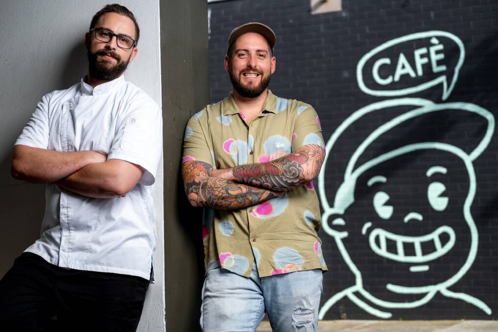 CHARITY: Boxracer cafe in Warrnambool's business partners, Cameron McKenzie and Christopher Gill are among the businesses and organisations raising money for Royal Children's Hospital's Good Friday Appeal. Picture: Chris Doheny