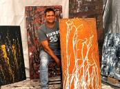 AFL great Nicky Winmar's artworks will feature in the We Are One, The First XI exhibition, at Harrow Hall over the Labour day long weekend. Picture supplied.