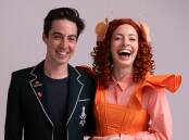 Oliver Brian, wearing his old Brauer College uniform, and his wife Emma Watkins are excited to return to the city for the Emma Memma Twirly Tour on September 16. Picture supplied