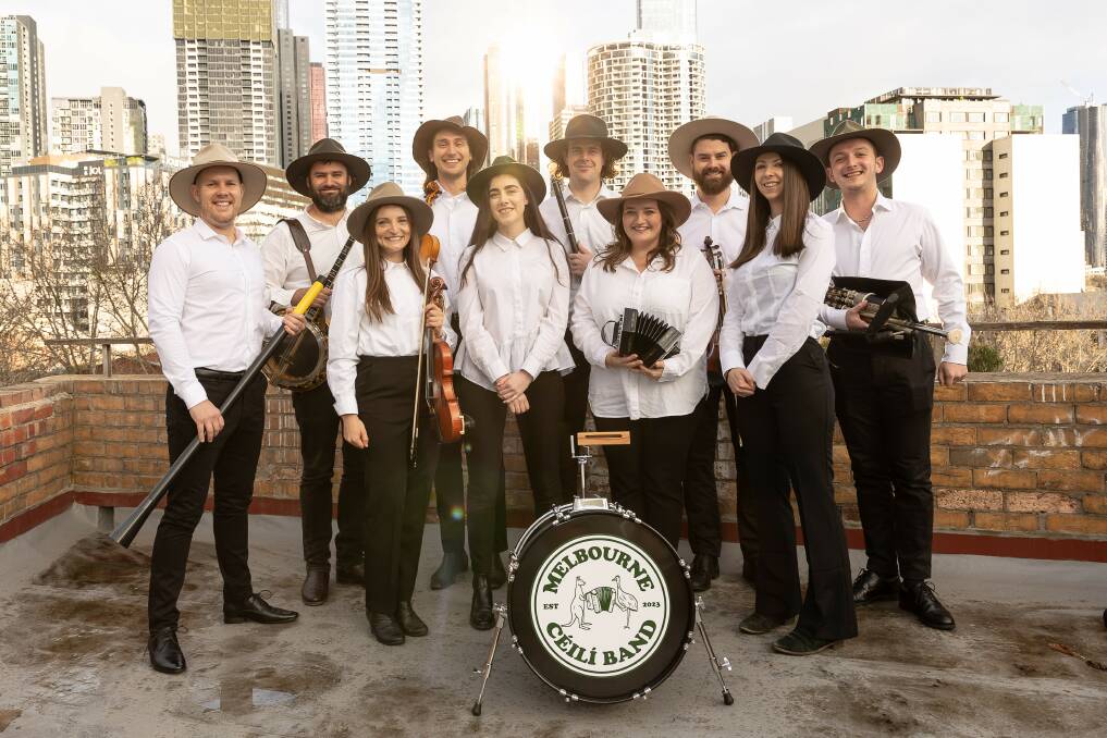 The Melbourne Céili Band, which includes Terang-born musician Rhys Crimmin (left) will perform at the 2024 Lake School of Celtic Music, Song and Dance.