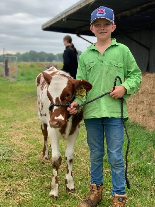 Wonthaggi's Riley Braumann, 11, at a dairy farming camp in Noorat in January 2024. Picture supplied