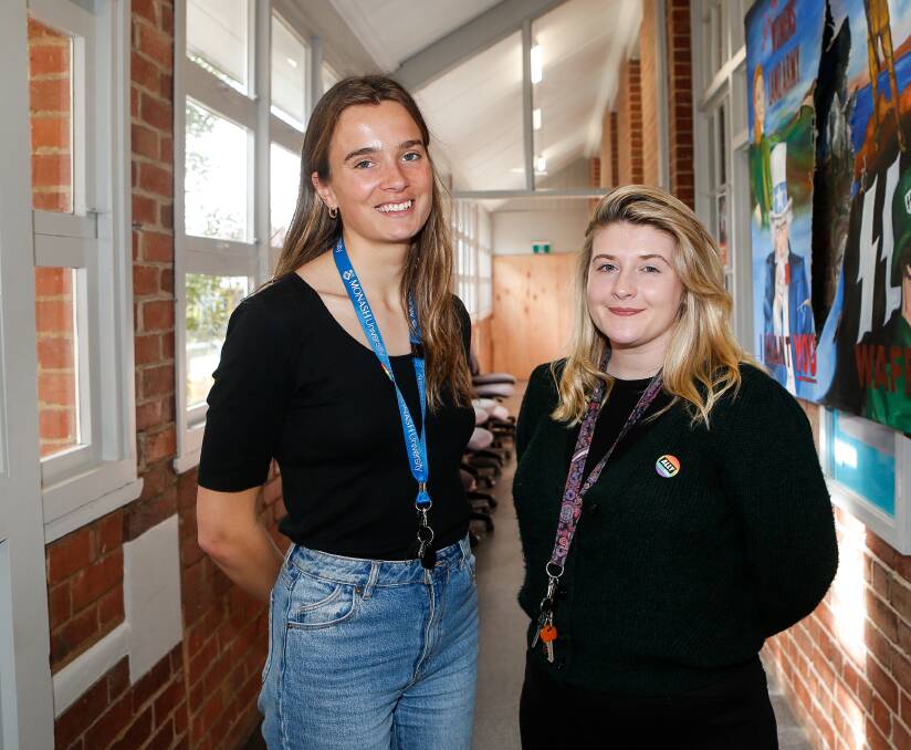 TEACHERS: Hannah Duffus and Aoife Jones are some of the newest staff members at Terang College. They are part of Teach For Australia's Leadership Development Program. Picture: Anthony Brady