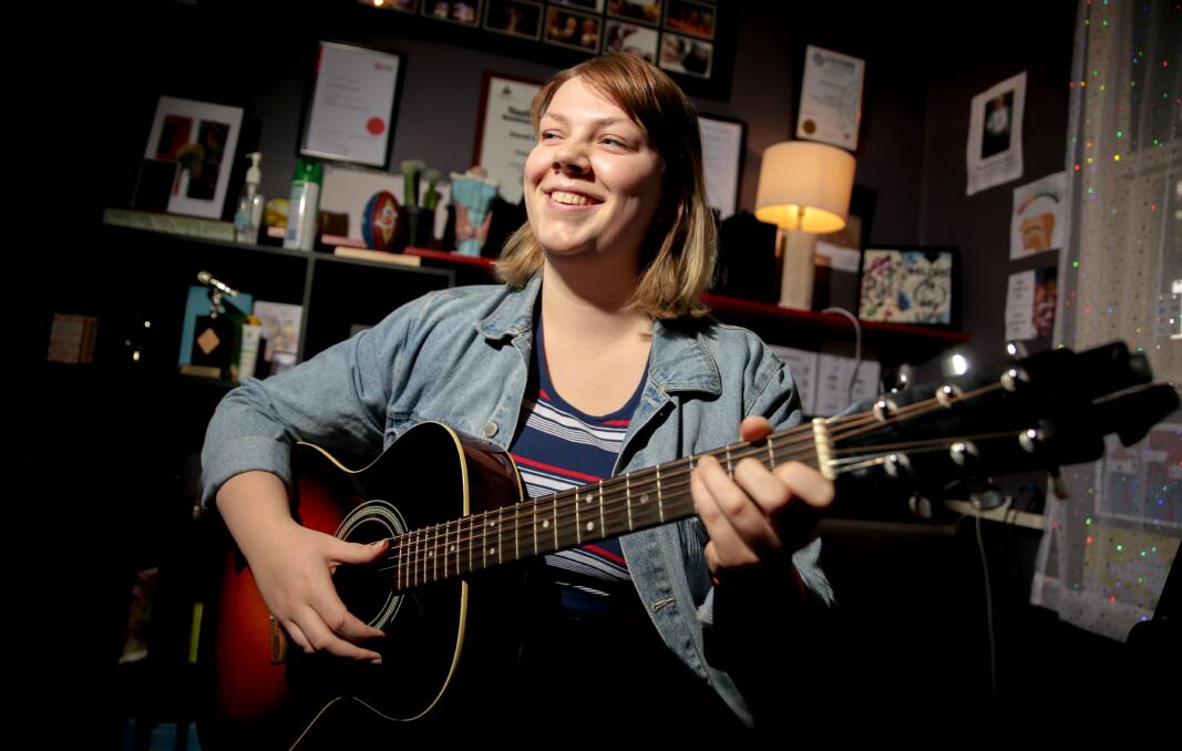 MUSICIAN: Gabby Steel in her home studio ahead of her Scuttle EP launch. PIctures: Chris Doheny