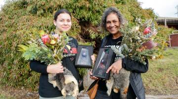 NAIDOC: Gunditjmara Aboriginal Cooperative 2022 NAIDOC award winners Jaynaya Miller and Tracy Roach. Picture: Anthony Brady