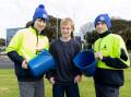 Students David Taylor, Kobe Quarrell and Joe Draffen are excited to participate in a Big Freeze charity event for MND. Picture by Anthony Brady