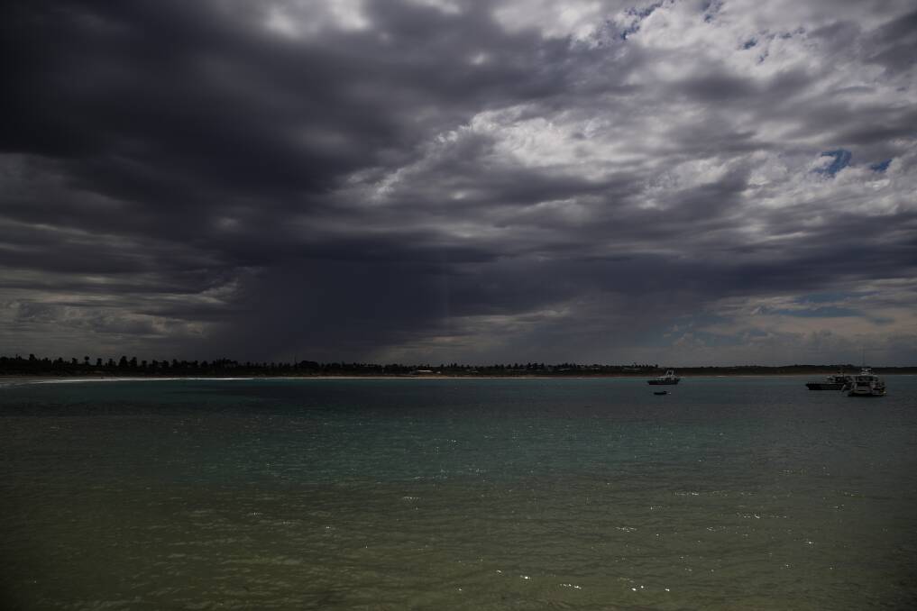 STORM: A storm over Lady Bay and the Warrnambool Surf Beach on Thursday. Picture: Morgan Hancock