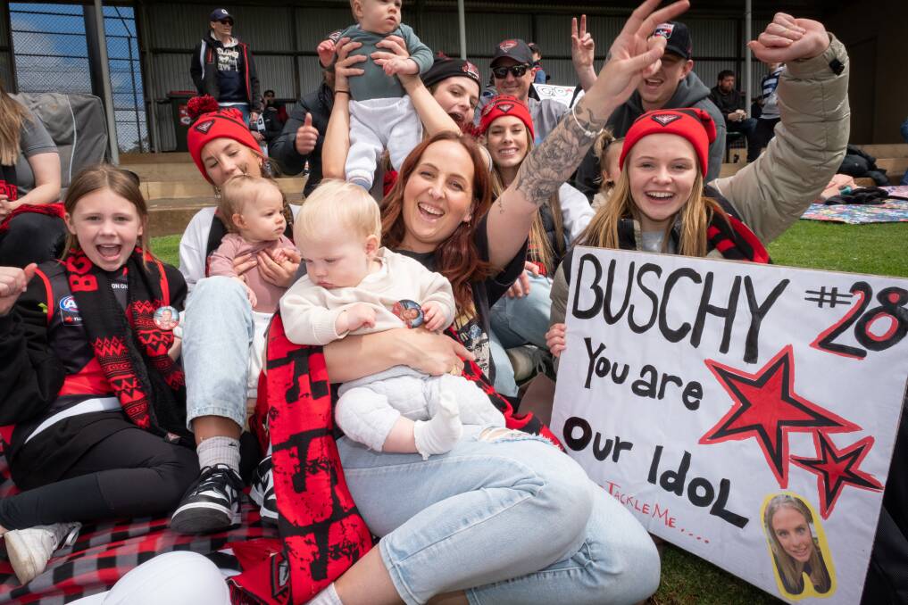 Mia Busch's family watched as the No.35 pick in the 2022 NAB AFLW National Draft made her debut in the match in Warrnambool last year. Picture by Sean McKenna 
