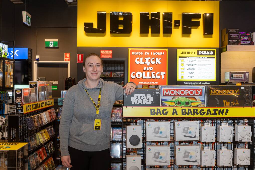 Salesperson Amy Briggs at Warrnambools JB HI-FI Home store. Picture by Eddie Guerrero