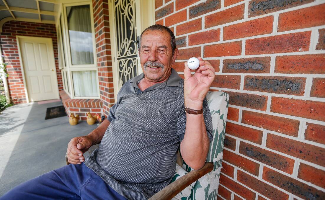 DELIGHTED: Rod Maher at his Bushfield home after scoring a fourth career hole-in-one at Port Fairy. Picture: Anthony Brady