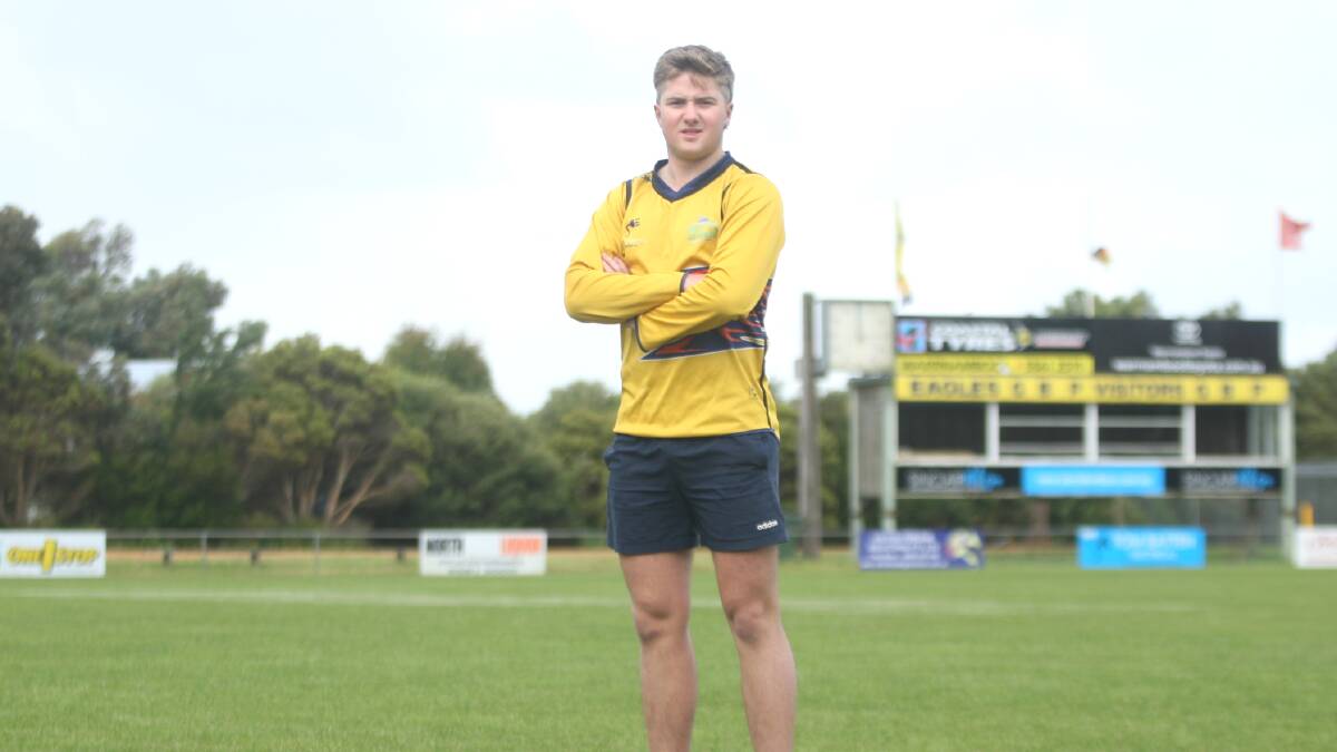 North Warrnambool Eagles' Austin Sinclair made his mark in his first full season of senior football. Picture by Meg Saultry
