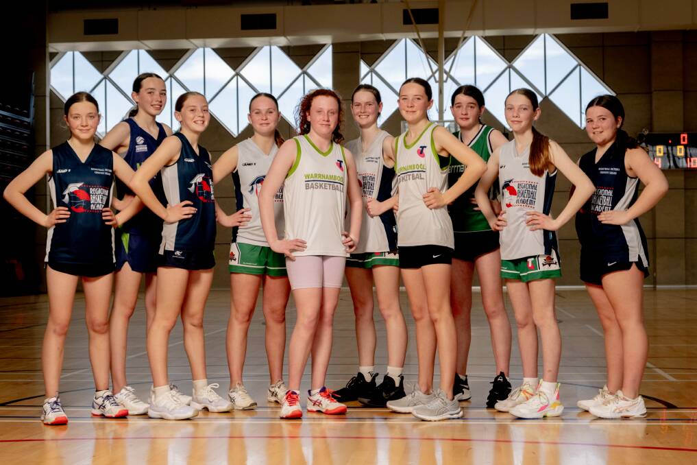 Warrnambool Mermaids under 14 squad ahead of the Australian Junior Club Championships. Picture by Chris Doheny
