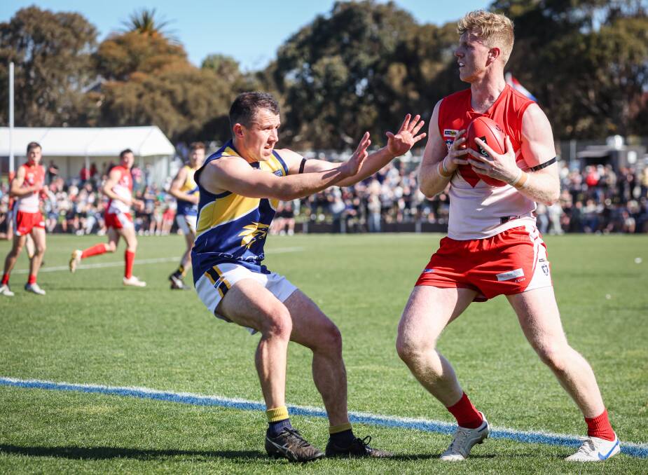 South Warrnambool's Harry Lee was a resolute figure in the Roosters' defence on Saturday. Picture by Sean McKenna