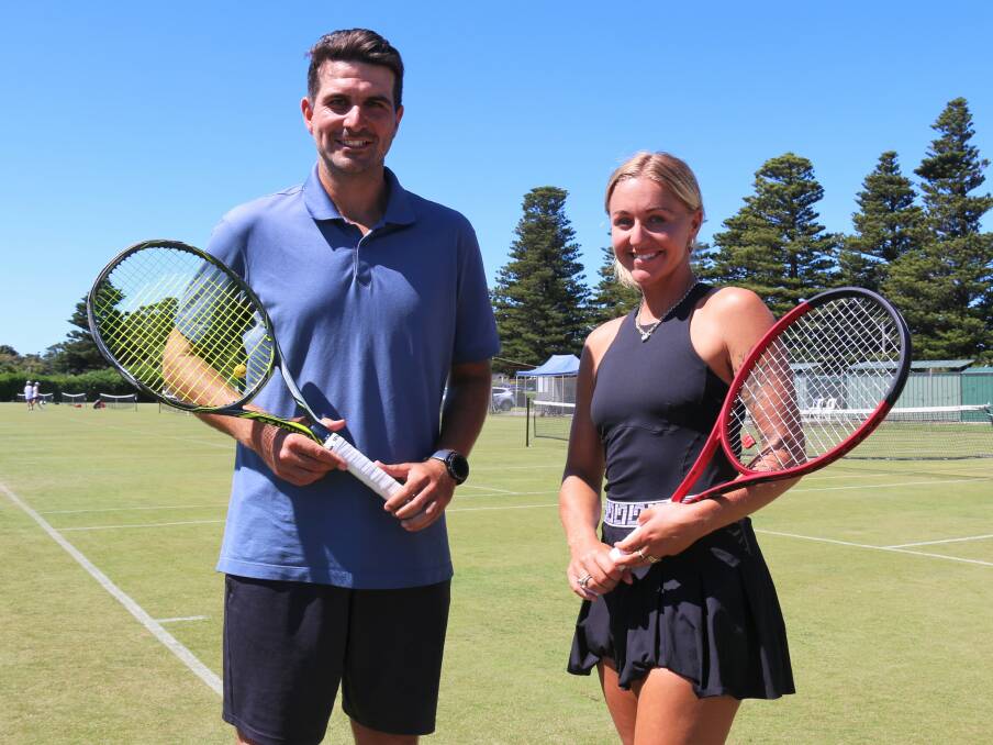 TOP TALENT: Adam Lasky and Olivia Rich ahead of their first games at the Warrnambool Lawn Open on Saturday. Picture: Meg Saultry