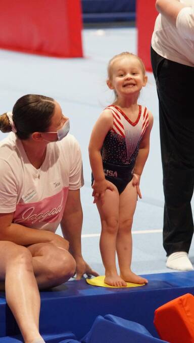 LEFT: Jessica Mason with daughter Ayla, 3, in a junior gymnastics class. 