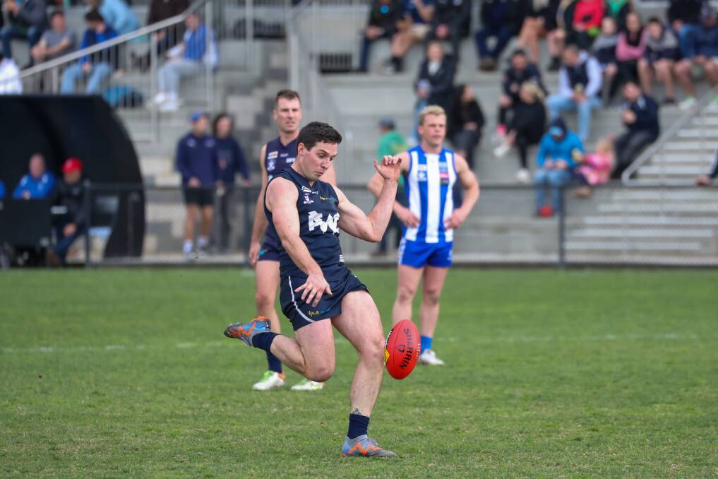 Jackson Bell in action for Warrnambool during the 2023 Hampden league season. Picture by Eddie Guerrero