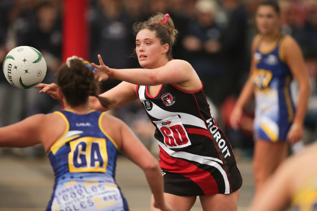 Molly McKinnon in action for Koroit in its semi-final win over North Warrnambool Eagles on Sunday. Picture by Chris Doheny