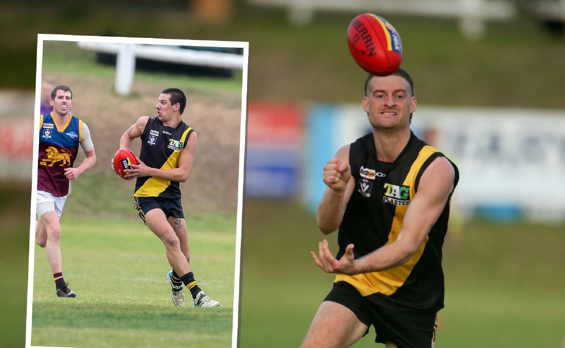 Corey Britton (left, pictured in 2019) and Sam Gleeson (right, pictured 2021) will return to play for Merrivale in 2023.