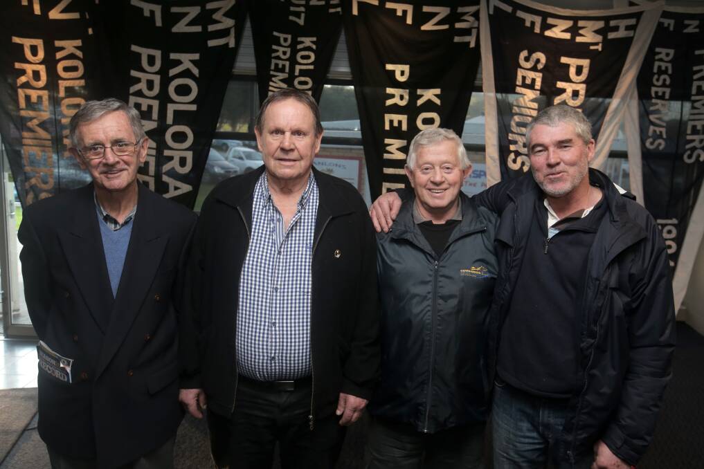 Jimmy Thomas (second from left) in 2014 alongside fellow representatives from four senior Kolora premiership teams of 1964, 1974, 1984 and 1994. 