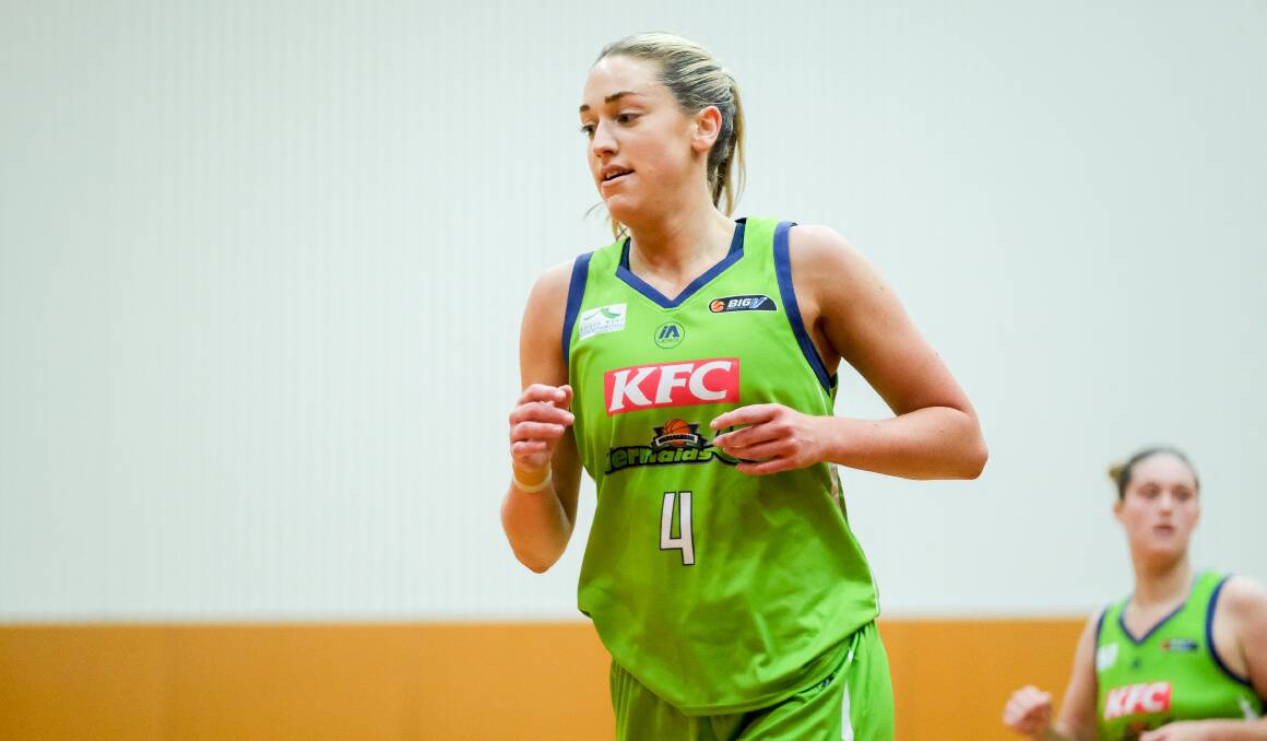 DOMINANT: Amy Wormald finished with a double-double for the Mermaids on Saturday. Picture: Chris Doheny