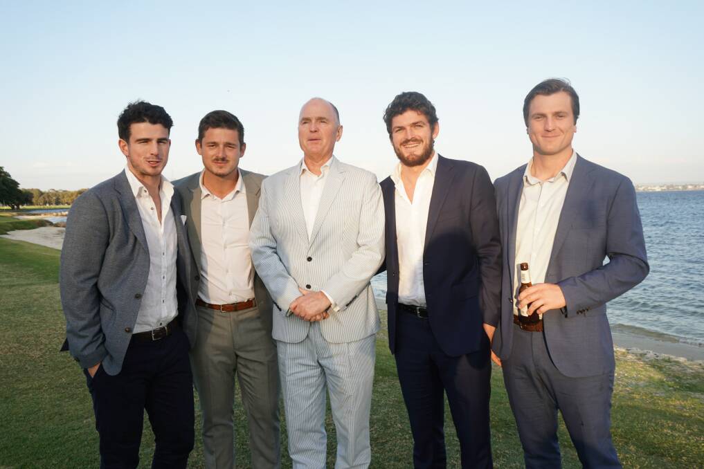 Mark Brayshaw (middle) with his four sons, Andrew, Hamish, Angus and William.