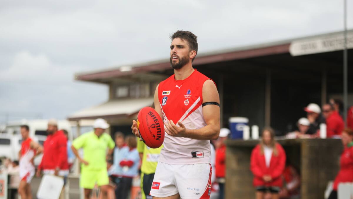 BIG MAN: Sam Kelly kicked two crucial goals for South Warrnambool. Picture: Meg Saultry