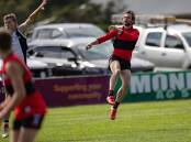 Cobden's Jesse Williamson in action during the Bombers' 28-point win over Koroit on Saturday. Picture by Sean McKenna