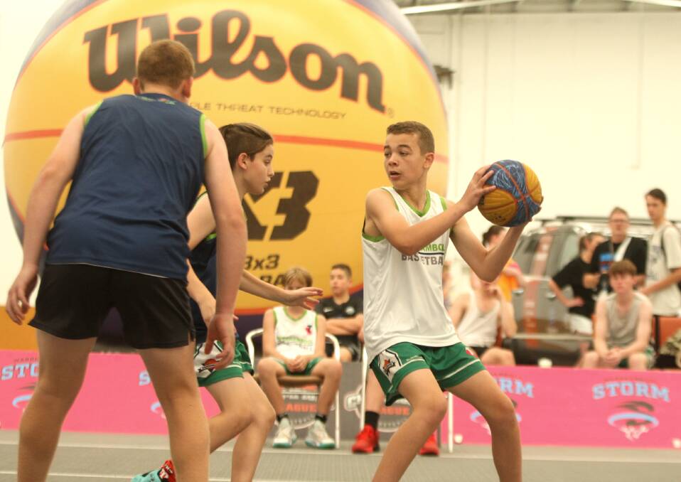 Lewis Gommers in action at Warrnambool Storm's new 3x3 facility on Saturday. Picture by Meg Saultry