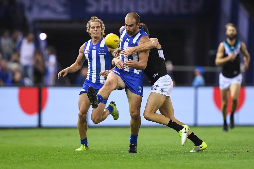 Ben Cunnington in action for North Melbourne during his 14-year AFL career. File picture