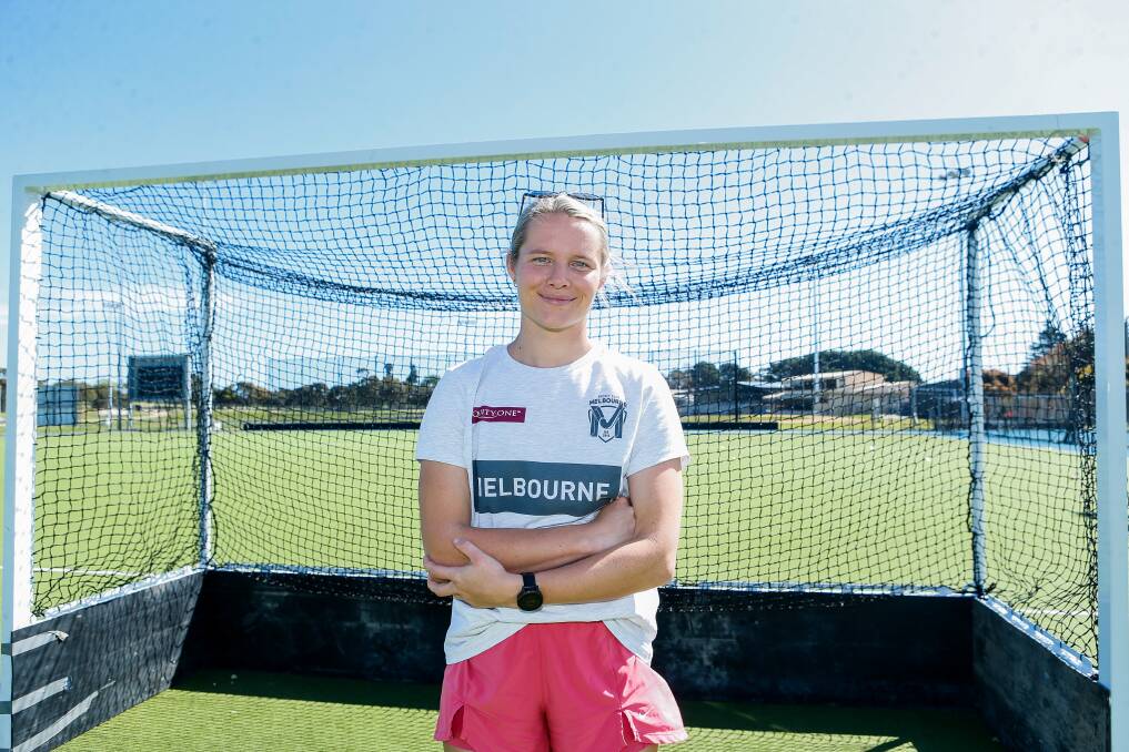 Madi Ratcliffe returned to Warrnambool on Sunday for a hockey clinic. Picture by Anthony Brady